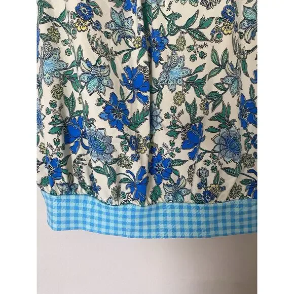 Lands' End Women's Floral Check Tankini Bathing Suit Top 8 D - Picture 3 of 13